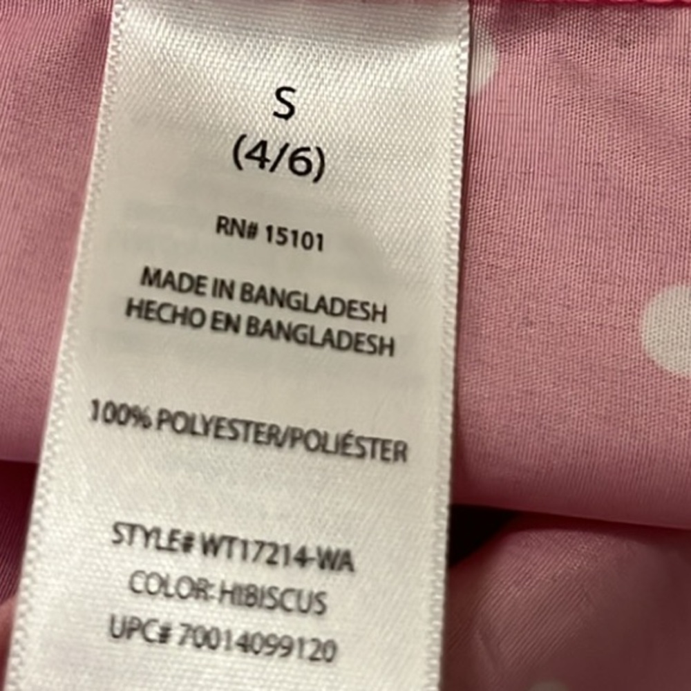 WEATHER TAMER Pink Polka Dot Hooded Parka In A Pocket Jacket  6 NWOT - Picture 10 of 10